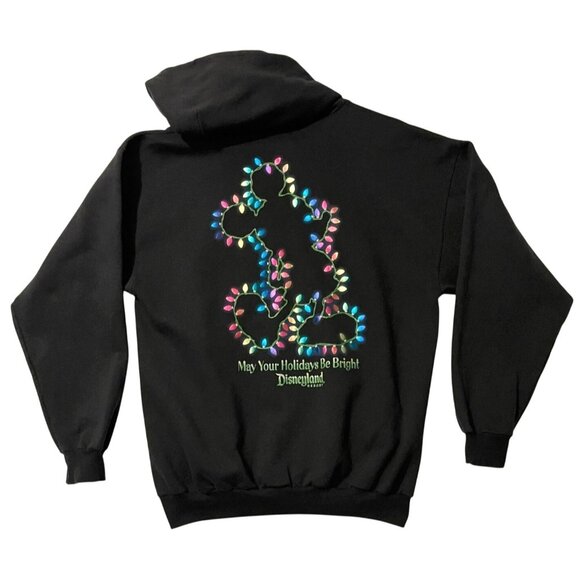 Disneyland Resorts Tops - Disneyland Resort Unisex Christmas Lights Holiday Mickey House Hooded Sweatshirt